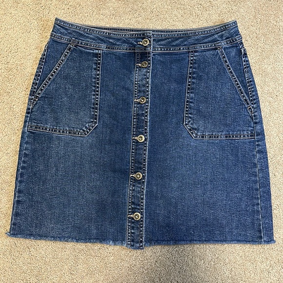 Liz Claiborne button down denim skirt 14 - Picture 1 of 9
